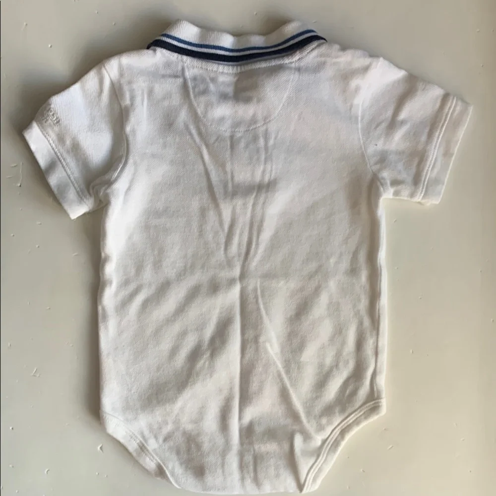 OshKosh B’gosh White Baby Boy Polo Onesie 18 Months